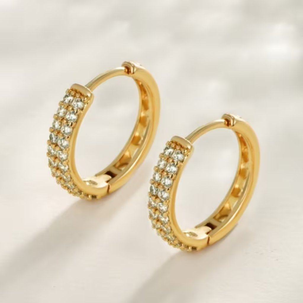 14k Gold Womens Small 2ct Diamond Hoop Earrings Ladies New 14 K Silver Jewelry